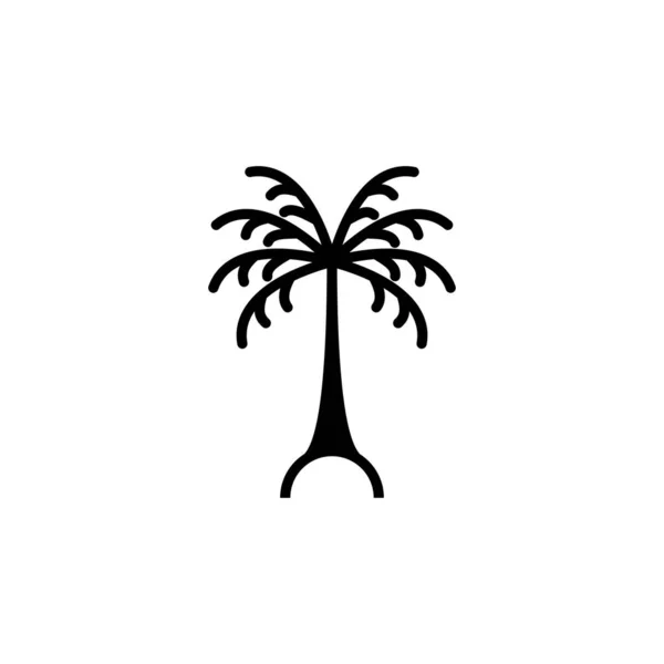 Palm Coconut Tree Island Beach Solid Icon Vector Illustration Logo — 스톡 벡터