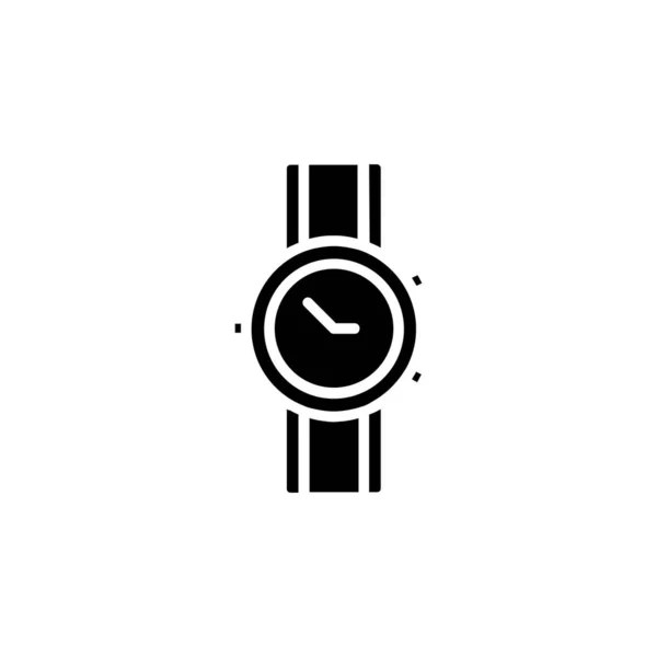 Годинник Наручний Годинник Годинник Тверда Піктограма Часу Векторні Ілюстрації Шаблон — стоковий вектор