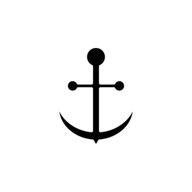 Anchor, Port Solid Simge Vektör İllüstrasyon Logo Şablonu. Birçok Amaç İçin Uygun.