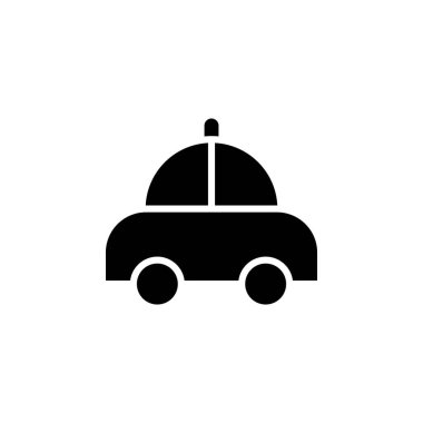 Taksi, Taksi, Seyahat, Ulaşım Katı Simge Vektör İllüstrasyon Logo Şablonu. Birçok Amaç İçin Uygun.