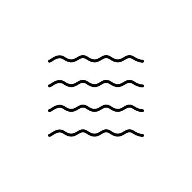 Okyanus, Su, Nehir, Katı Simge Vektör İllüstrasyon Logo Şablonu. Birçok Amaç İçin Uygun.