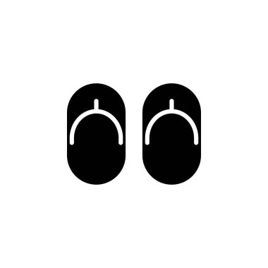 Sandal, Ayakkabı, Terlik, Parmak arası Terlik Katı Simge Vektör İllüstrasyon Logo Şablonu. Birçok Amaç İçin Uygun.