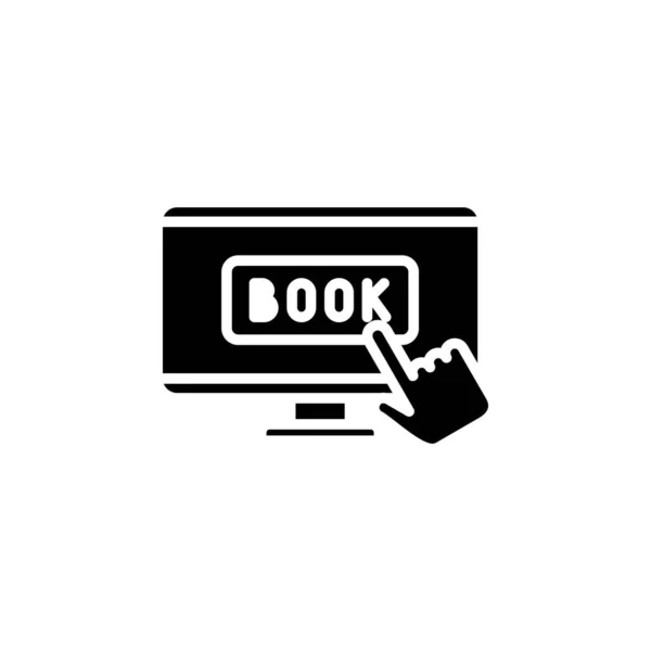 Reserva Billete Pedido Icono Sólido Vector Illustration Logo Template Adecuado — Vector de stock