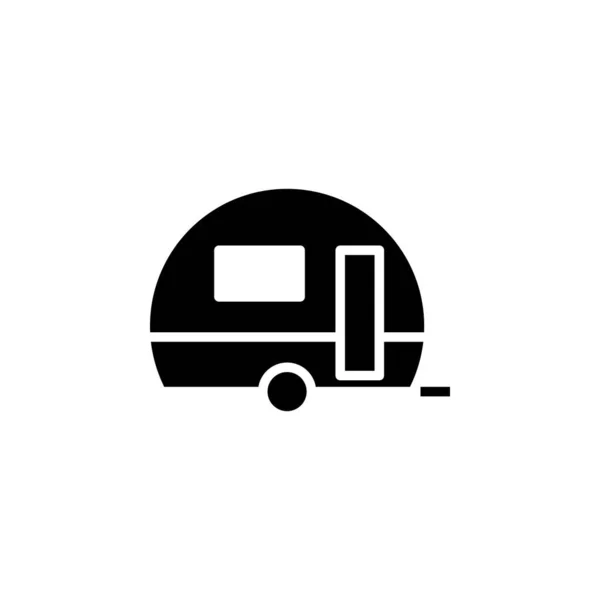 Caravan Camper Travel Solid Icon Vector Illustration Logo Template Adatto — Vettoriale Stock