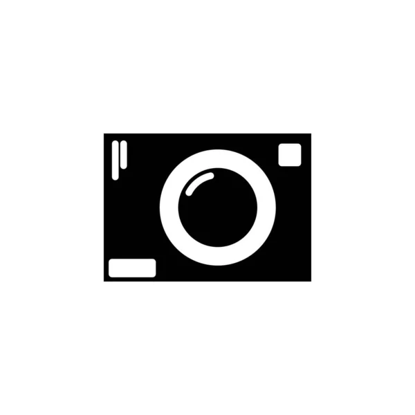 カメラ デジタル 写真ソリッドアイコンベクトルイラストロゴテンプレート 多くの目的に適した — ストックベクタ