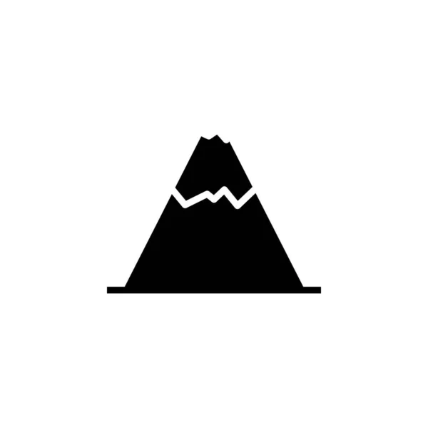 Modèle Logo Illustration Vectorielle Icône Solide Montagne Colline Mont Sommet — Image vectorielle