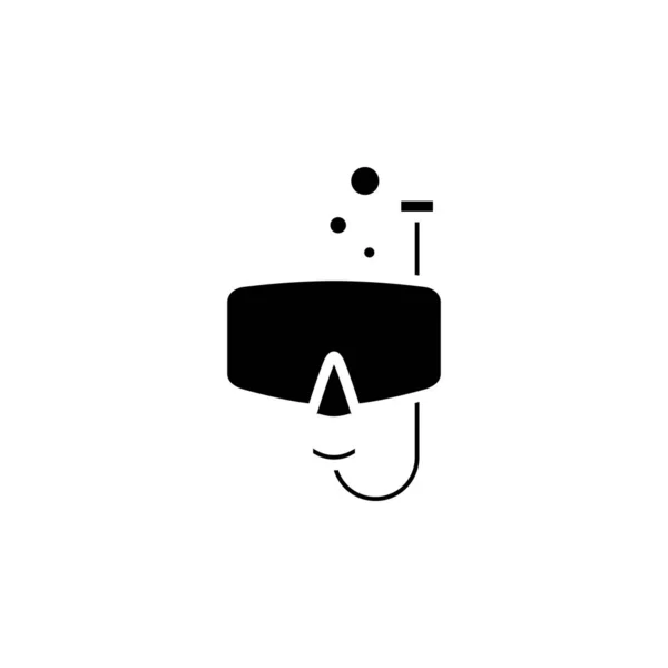 Máscara Mergulho Snorkel Swimwear Snorkelling Solid Icon Vector Ilustração Logo —  Vetores de Stock