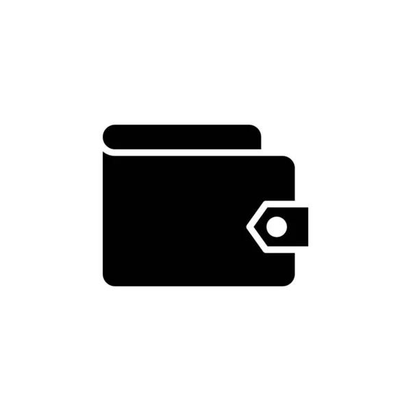 Plånbok Spara Pengar Solid Ikon Vektor Illustration Logotyp Mall Lämplig — Stock vektor