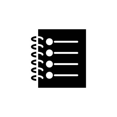 Notlar, Notepad, Notebook, Memo, Diary Solid Icon Vector Illustration Logo Şablonu. Birçok Amaç İçin Uygun.