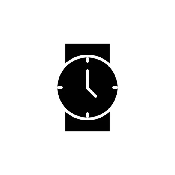 Sledujte Hodinky Hodiny Time Solid Icon Vector Ilustration Logo Template — Stockový vektor