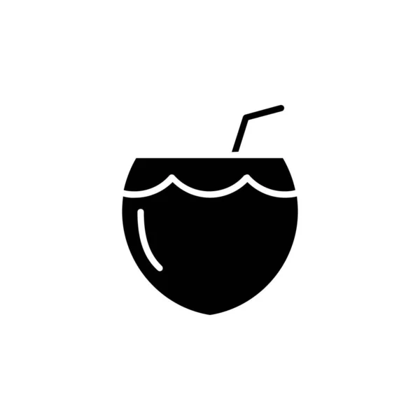Кокосовий Напій Сік Суцільна Ікона Векторна Ілюстрація Шаблон Логотипу Підходить — стоковий вектор