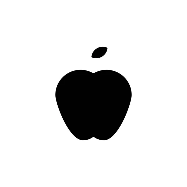 Apple Fruit Fresh Healthy Solid Icon Vector Illustration Logo Template — Stock Vector