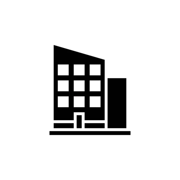 Hotel Wohnung Stadthaus Wohn Solid Icon Vector Illustration Logo Template — Stockvektor