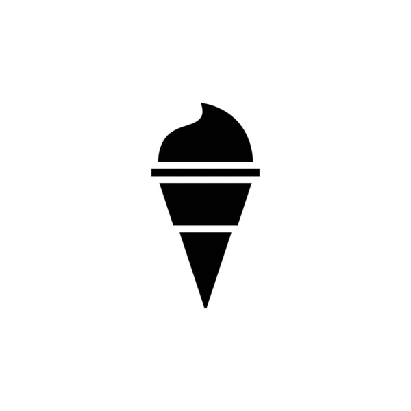 Ice Cream Dessert Sweet Solid Icon Vector Illustration Logo Template — Stock Vector