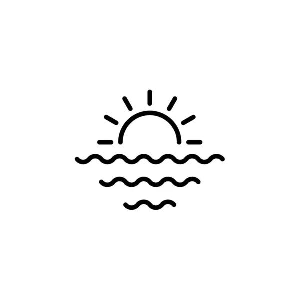 Sunrise, Sunset, Sun Solid Icon Vektör İllüstrasyon Logo Şablonu. Birçok Amaç İçin Uygun.