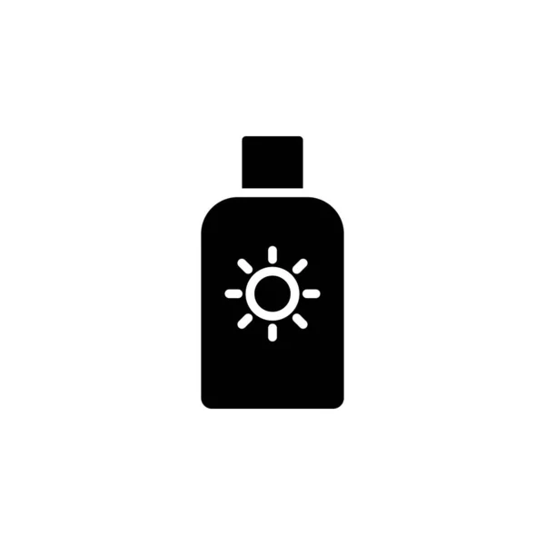 Modèle Logo Illustration Vectorielle Icône Solide Été Crème Solaire Lotion — Image vectorielle