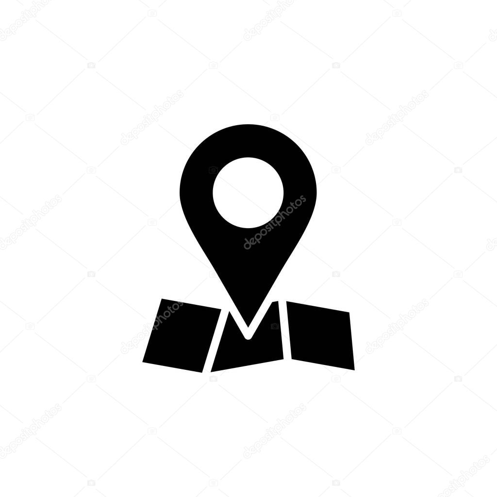 Gps, Map, Navigation, Direction Solid Icon Vector Illustration Logo Template. Suitable For Many Purposes.