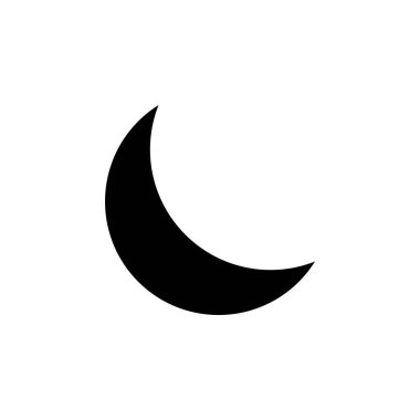 Ay, Gece, Ay ışığı, Gece Yarısı Katı Simge Tanımlama Logosu Şablonu. Birçok Amaç İçin Uygun.