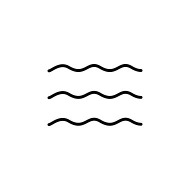 Okyanus, Su, Nehir, Katı Simge Vektör İllüstrasyon Logo Şablonu. Birçok Amaç İçin Uygun.