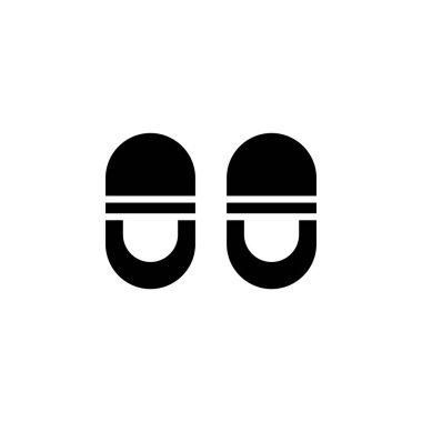 Sandal, Ayakkabı, Terlik, Parmak arası Terlik Katı Simge Vektör İllüstrasyon Logo Şablonu. Birçok Amaç İçin Uygun.