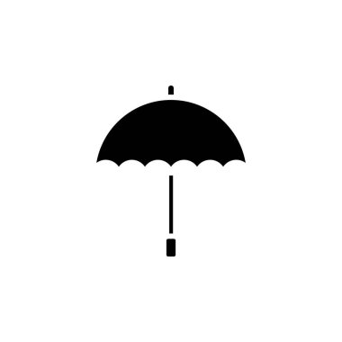 Şemsiye, Hava Durumu, Koruma Katı Simge Vektör Çizim Logosu Şablonu. Birçok Amaç İçin Uygun.