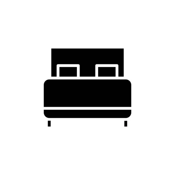 Bett Schlafzimmer Solid Icon Vector Illustration Logo Template Für Viele — Stockvektor