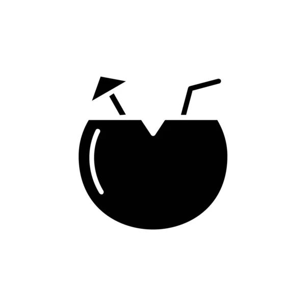 Kokosnussgetränk Saft Solid Icon Vector Illustration Logo Template Für Viele — Stockvektor