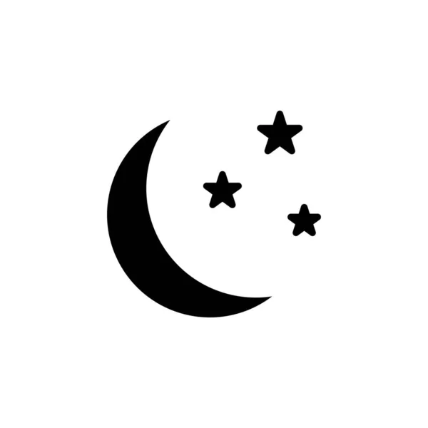 Sterren Nacht Solid Icon Vector Illustratie Logo Template Geschikt Voor — Stockvector