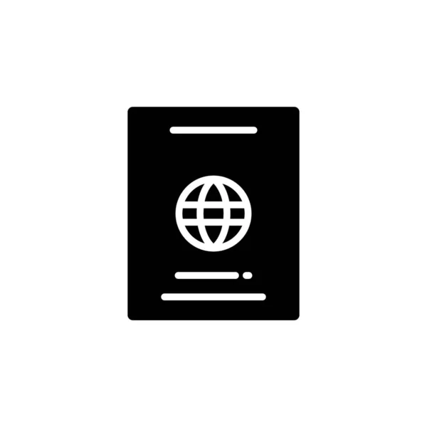 Passaporte Viagens Negócios Solid Icon Vector Ilustração Logo Template Adequado — Vetor de Stock