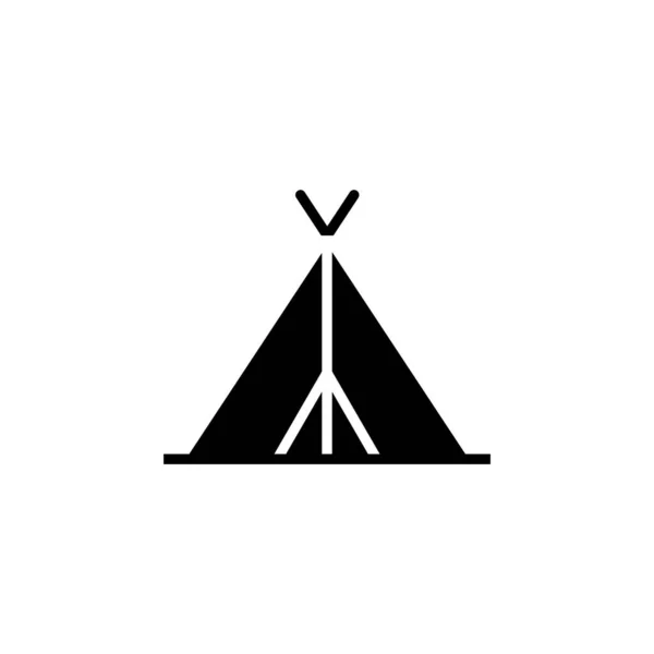 Camp Zelt Camping Travel Solid Icon Vector Illustration Logo Template — Stockvektor