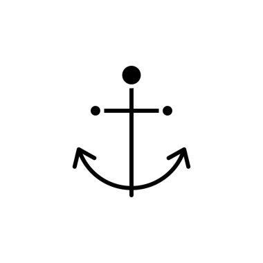 Anchor, Port Solid Simge Vektör İllüstrasyon Logo Şablonu. Birçok Amaç İçin Uygun.