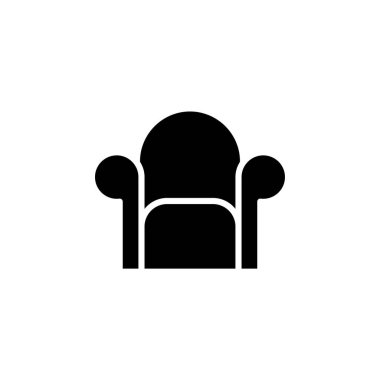Koltuk Katı Simge Vektör İllüstrasyon Logosu Şablonu. Birçok Amaç İçin Uygun.