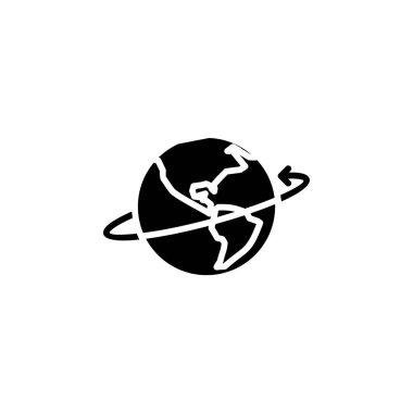 Dünya, Dünya, Küresel Katı Simge Vektör İllüstrasyon Logosu Şablonu. Birçok Amaç İçin Uygun.