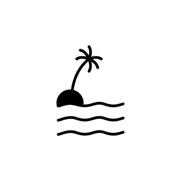 Νησί Παραλία Ταξίδια Καλοκαίρι Θάλασσα Στερεά Εικονίδιο Εικονογράφηση Διάνυσμα Πρότυπο — Διανυσματικό Αρχείο