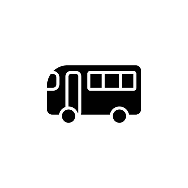 Ônibus Autobus Público Transporte Solid Icon Vector Ilustração Logo Template —  Vetores de Stock