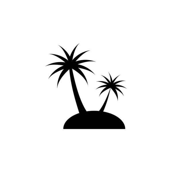 Palm Coconut Tree Island Beach Solid Icon Vector Illustration Logo — стоковий вектор