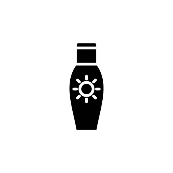 Modèle Logo Illustration Vectorielle Icône Solide Été Crème Solaire Lotion — Image vectorielle