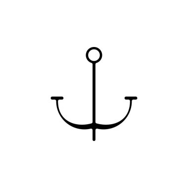 Anchor, Port Solid Simge Vektör İllüstrasyon Logo Şablonu. Birçok Amaç İçin Uygun.