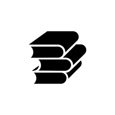 Kitap, Okuma, Kütüphane, Katı Simge Tanımlama Logosu Şablonu. Birçok Amaç İçin Uygun.