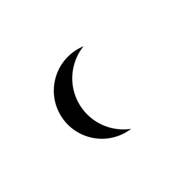 Ay, Gece, Ay ışığı, Gece Yarısı Katı Simge Tanımlama Logosu Şablonu. Birçok Amaç İçin Uygun.