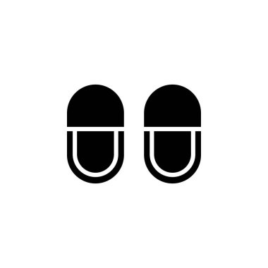 Sandal, Ayakkabı, Terlik, Parmak arası Terlik Katı Simge Vektör İllüstrasyon Logo Şablonu. Birçok Amaç İçin Uygun.