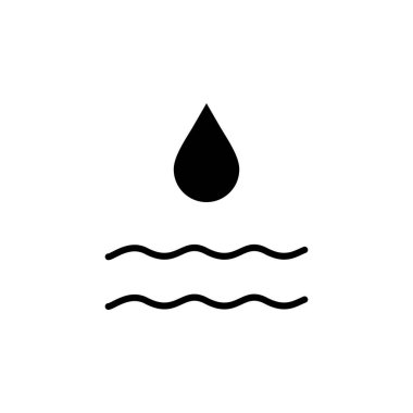 Su damlası, Su Damlası, Sıvı Katı Simge Vektör Çizim Logosu Şablonu. Birçok Amaç İçin Uygun.