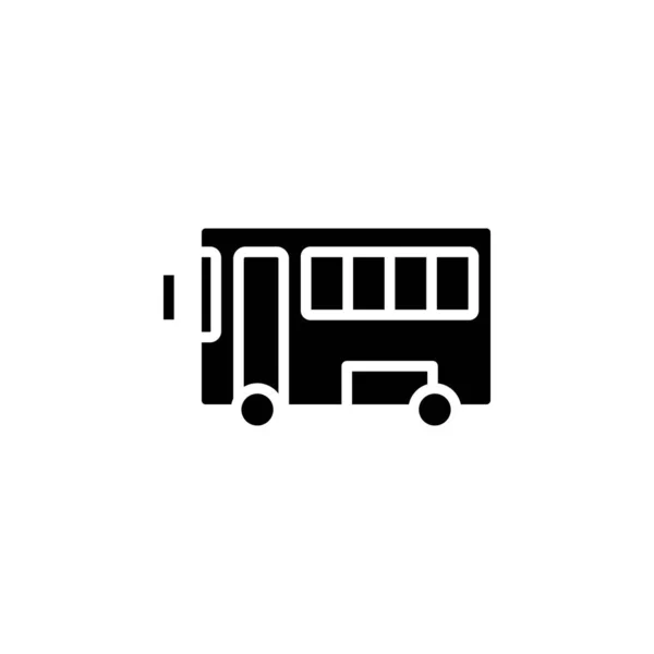 Autobús Autobús Público Transporte Icono Sólido Vector Ilustración Logo Plantilla — Vector de stock