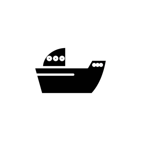 Nave Barca Barca Vela Solid Icon Vector Illustration Logo Template — Vettoriale Stock