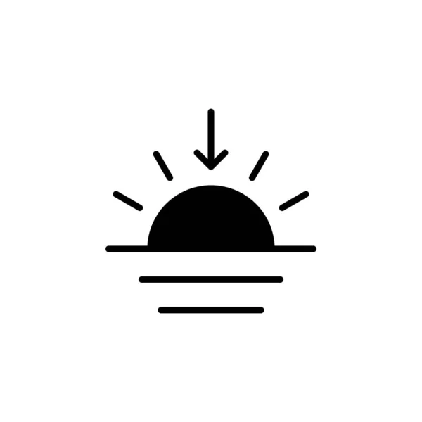 Sunrise Sunset Sun Solid Icon Vector Ilustração Logo Template Adequado —  Vetores de Stock