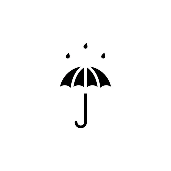 Umbrella Weather Protection Solid Icon Vector Illustration Logo Template Suitable — Stock Vector