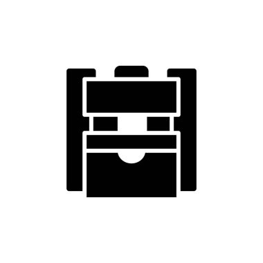 Sırt çantası, okul, sırt çantası, Sırt çantası Katı Simge Tanıtım Logosu Şablonu. Birçok Amaç İçin Uygun.