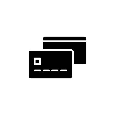 Kredi kartı, Ödeme Katı Simge Vektör İllüstrasyon Logo Şablonu. Birçok Amaç İçin Uygun.