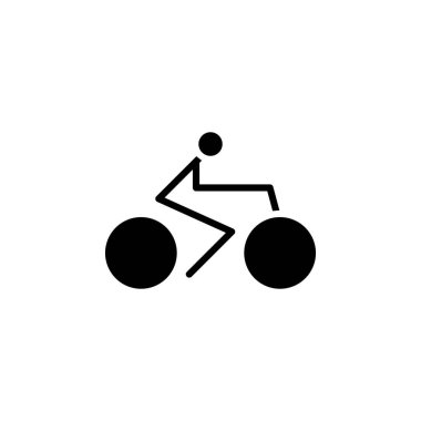 Bisiklet, Katı Katı Simge Vektör İllüstrasyon Logo Şablonu. Birçok Amaç İçin Uygun.