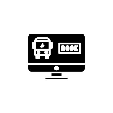 Rezervasyon, Bilet, Solid Icon Vektör İllüstrasyon Logo Şablonu. Birçok Amaç İçin Uygun.